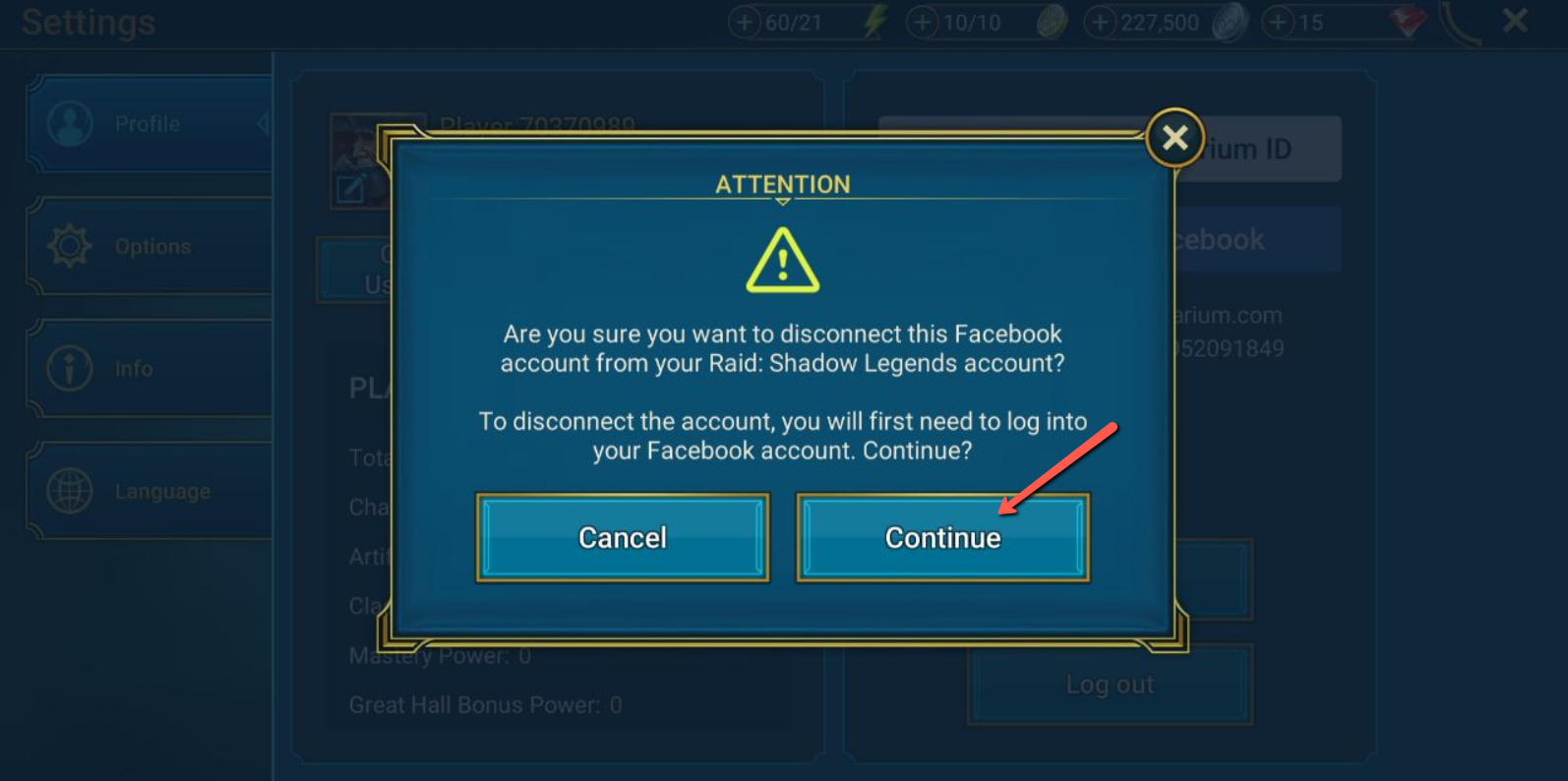 Как отвязать учетную запись Facebook – RAID: Shadow Legends